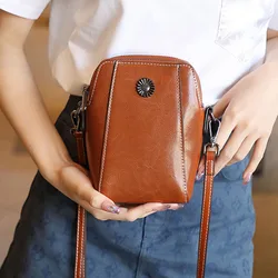 2023 small leather crossbody bag for womens genuine leather luxury designer phone bag single strap