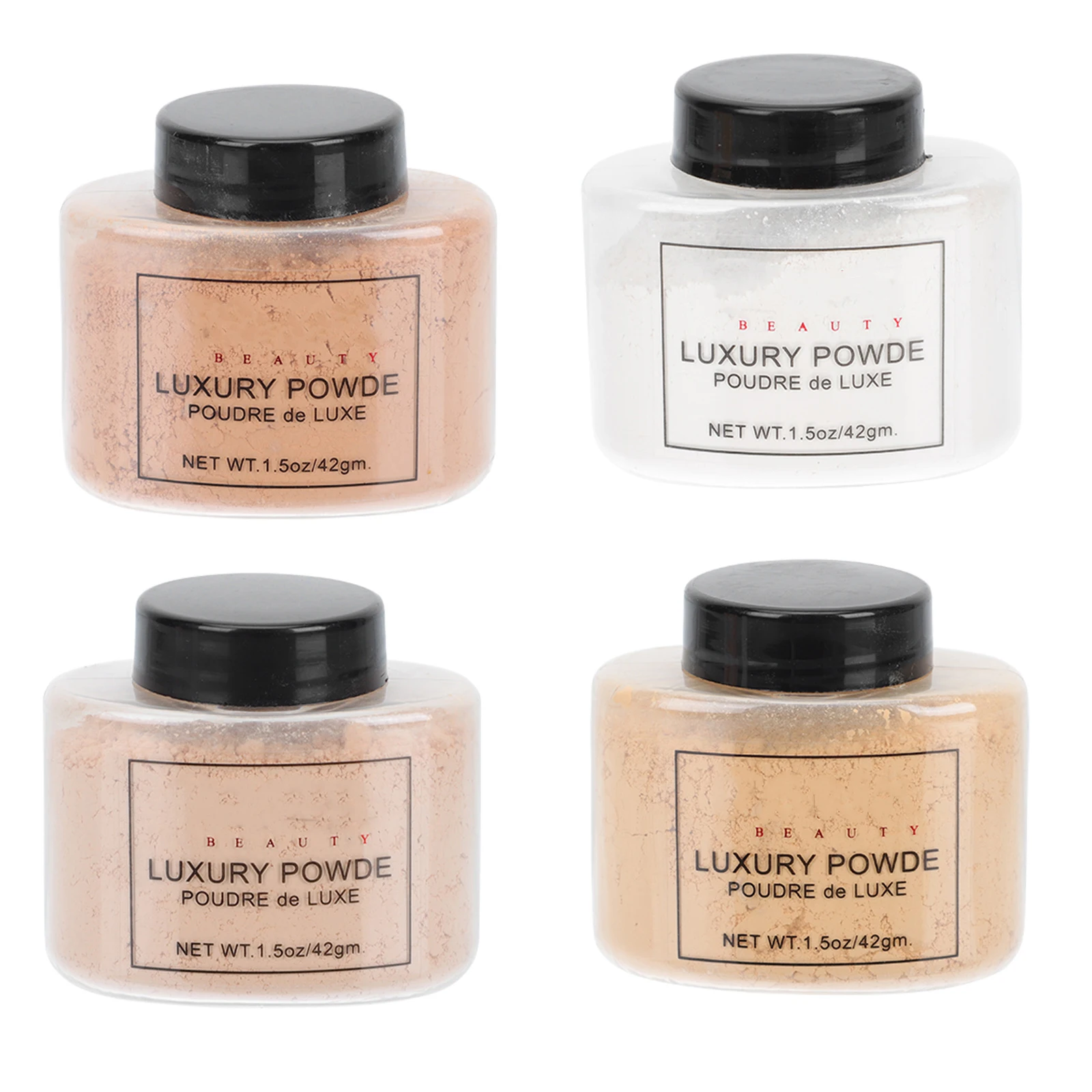 4 Bottles Loose Powder Dry Hair Oil Control Face Cosmetics Long Lasting Makeup Compact Size Suitable All Skin Types