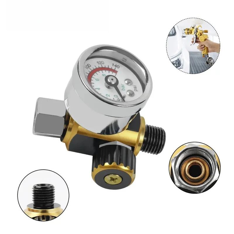 for European Standard Gold Pressure Regulator 0-140 Scale Air Pressure Controller for Paint Gun Spray Gun Regulator Valve