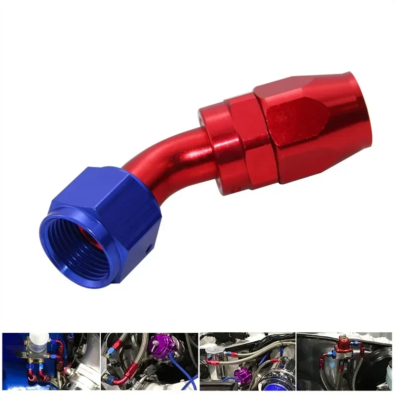 0°/45°/90°/180° Degree Straight Adapter 1 PCS AN4/AN6/AN8/AN10/AN12 Push on Lock Hose Barb Swivel Oil Fuel Line Hose End Fitting
