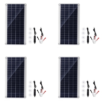 4X 30W Solar Panel Portable Dual 12/5V DC USB Fast-Charging Waterproof Emergency Charging Outdoor Battery Charger