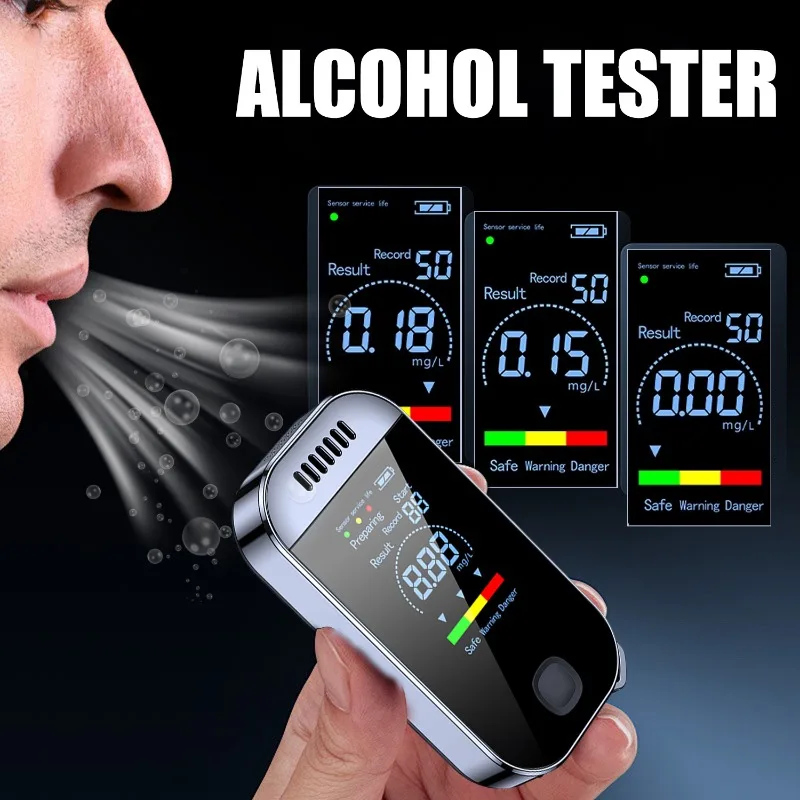 

Alcohol Tester Vehicle-mounted Blowing Type Breathalyzer High Sensitivity LED Digital Display Screen Car Electronics Accessories