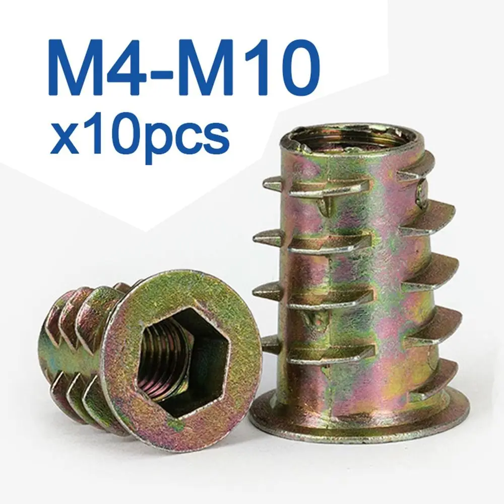 10pcs/lot Hardware Hex Drive Head Hex Nut Zinc Alloy Flanged Hexagonal Trapezoid Nuts M4 M5 M6 M8 M10 Furniture Nut Durable