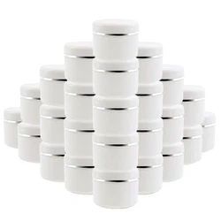 Pots à cosmétiques en plastique blanc, 20 pièces, 10g 20g 30g 50g 100g, bouteilles d'échantillon, boîte à cosmétiques, Pot de maquillage vide pour le voyage