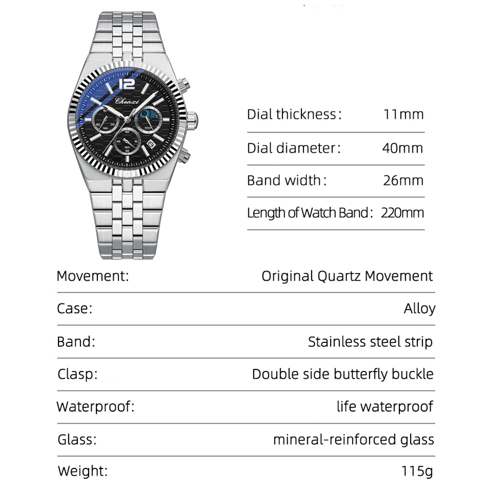 جديد CHENXI ساعات رجالية موضة ساعات يد كوارتز رجالية عسكرية مقاوم للماء ساعة رياضية ذكر تاريخ ساعة Relogio Masculino