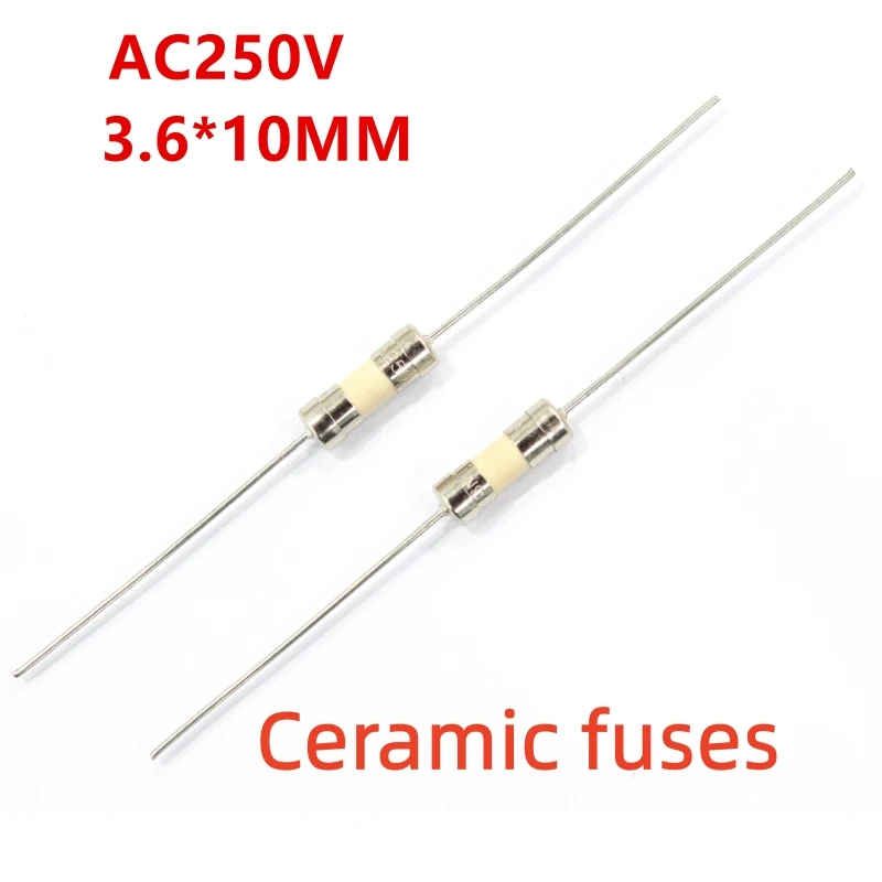 10pcs/lot Fast Blow Glass Tube Fuses 3.6x10mm 5x20mm 6x30mm 250V 800mA 1A 1.25A 1.5A 1.6A 2A 2.5A 3A Axial Lead Ceramic Fuse