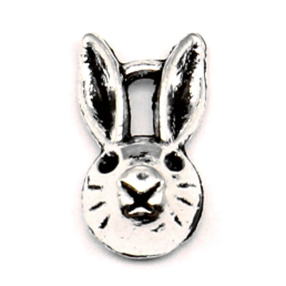 Rabbit Head Charms Man Pendant Bag Accessories Beautiful Jewelry 8x14mm 20pcs Antique Silver Color