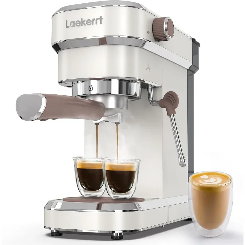 Laekerrt Espresso Machine,20 Bar Cafetera Espresso w Milk Frother Steam Wand,Compact Small Coffee Maker for Latte and Cappuccino