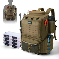 Goture 55*36*28cm Multifunctional Fishing Backpack Tackle Bag with Rod Holders Fish Equipment Storage Camping Outdoor Sports Bag