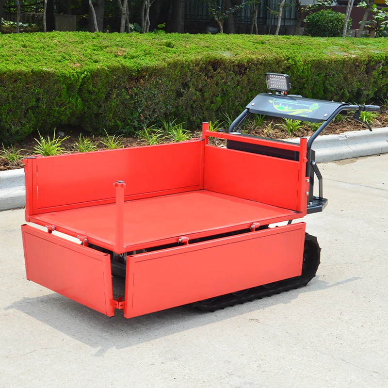 Agrarische kleine achterloop elektrische rupstransporter 500 kg Home Mini Track Dumper Draadloze afstandsbediening Type aangepast