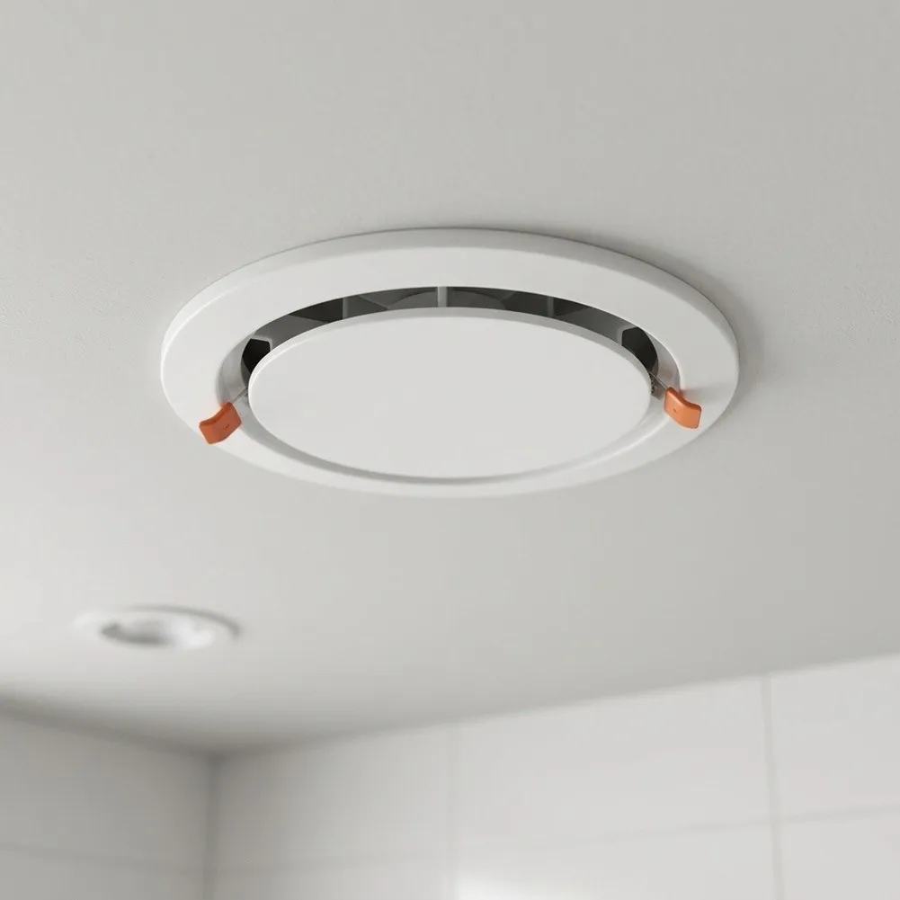 ABS Construction Adjustable Air Vent with Spring Clip and Central Rotating Disc for Kitchen and Bathroom Ventilation Needs
