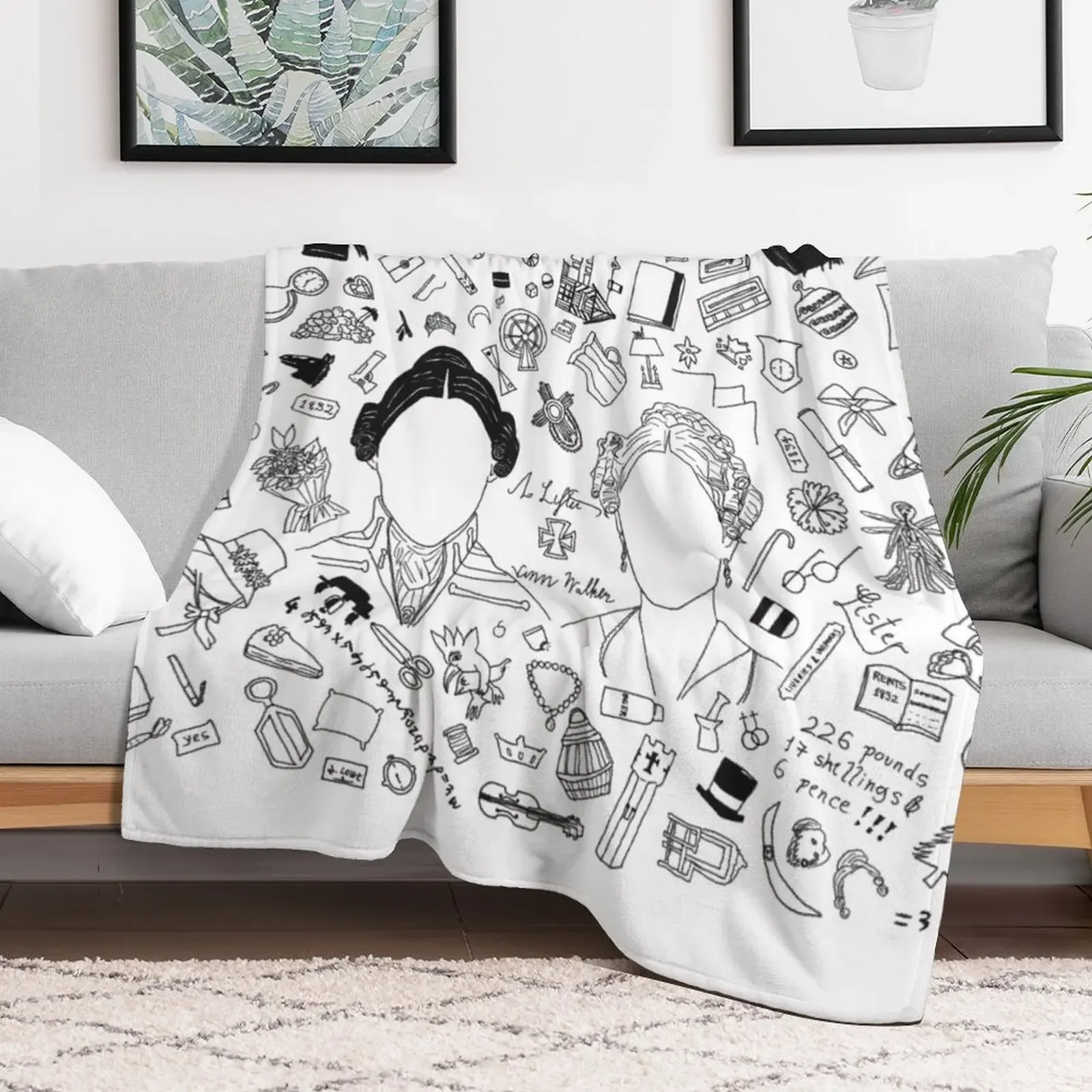 Gentleman Jack Universe t-shirt Throw Blanket Stylish Warm Blanket for Living Room Bedroom