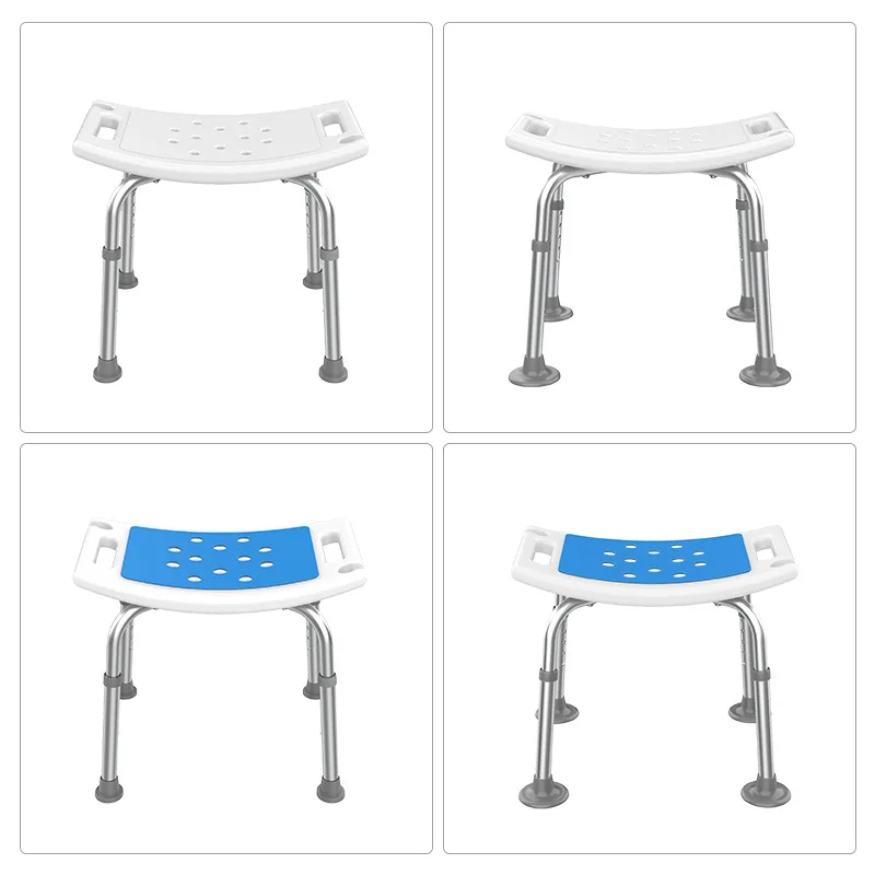 

Senior-friendly elderly shower stool aluminum alloy curved seat plate shower stool height adjustable