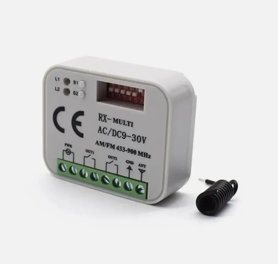 Imagem -05 - Receptor Universal rx Multifrequência 300868mhz ac dc 2ch 12v 24v Módulo de Relé Controle Remoto para Porta de Garagem 433.92mhz 868mhz