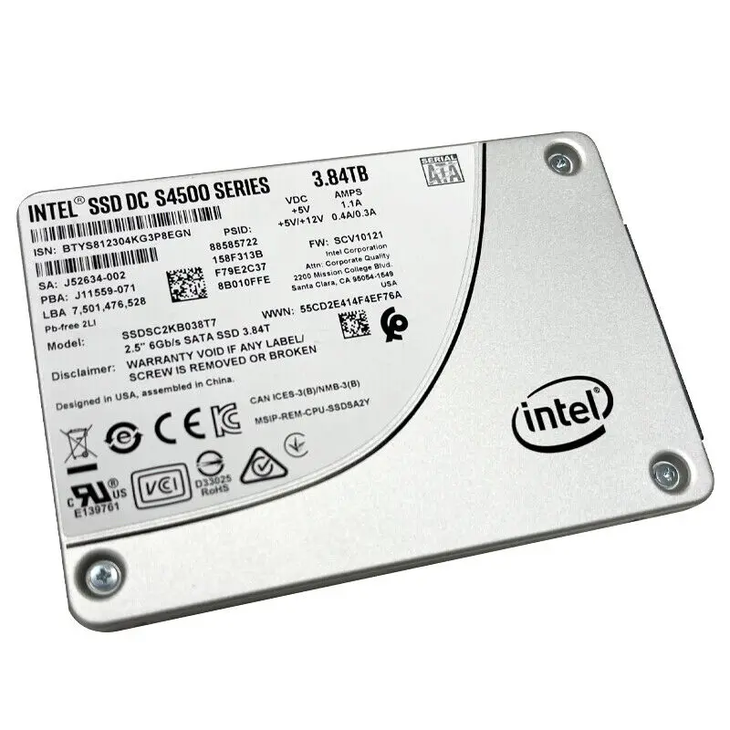 Usato 3.8TB 1.92TB 960GB Intel ssd S4500 DC Series 2.5 pollici SATA3 Solid State Drive muslimhealth 95% +