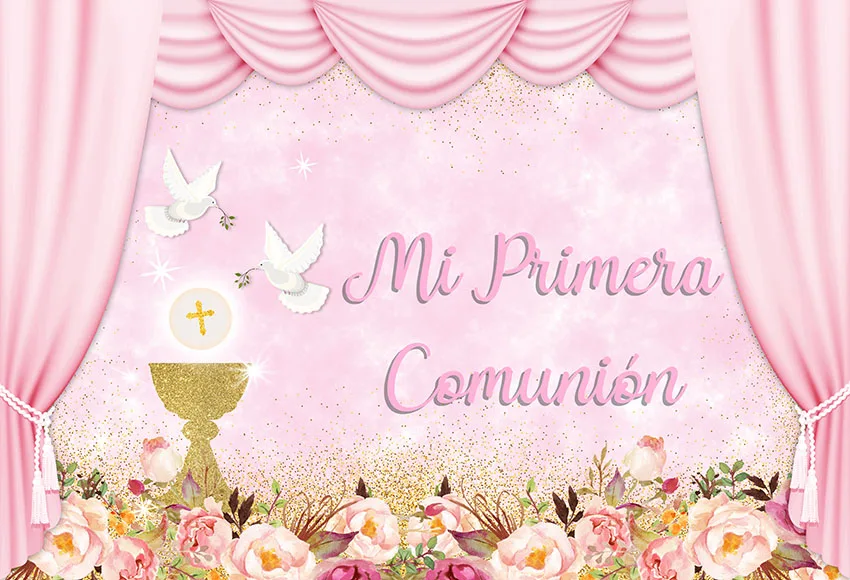 Mehofond Mi Bautizo Photography Background Mexican Baptism Party First Holy Communion Baby Shower Decor Backdrop Photo Studio