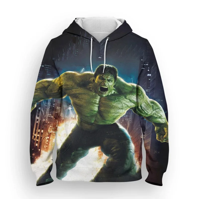 Miniso Hoodies Hulk Cartoon Anime 3D Printed Streetwear Men Women Fashion Oversized Sweatshirts Hoodie Kids Pullovers