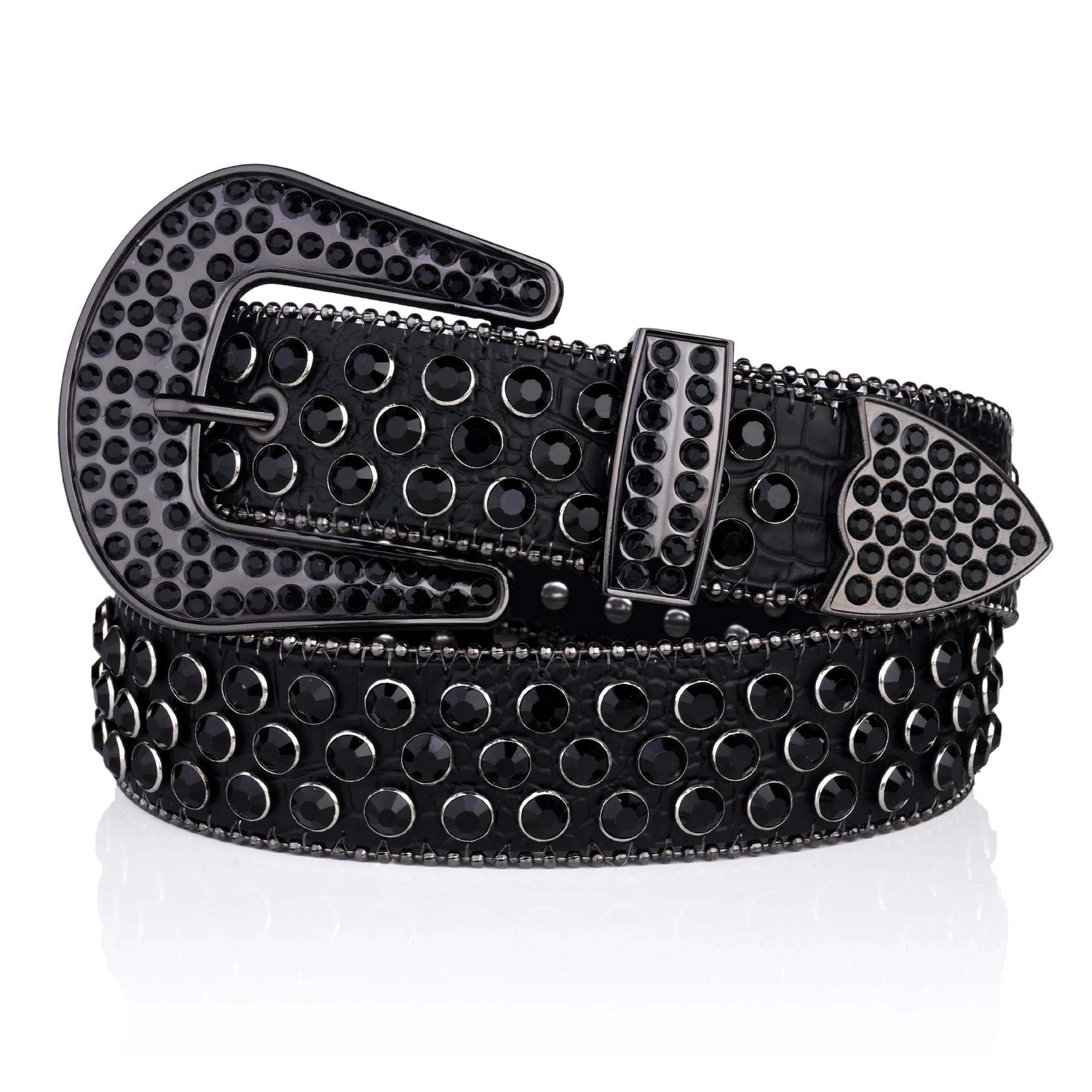 Nietenbesetzte Strassgürtel für Damen, modischer Gürtel, glänzender Pu-Ledergürtel, Hochzeits-Party-Gürtel, Paar, Valentinstagsgeschenke für Freundinnen – Detail 3