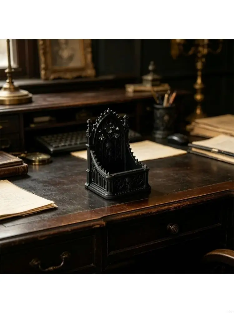 Gothic Dark Decorative Storage Box With Skull Carving For Jewelry And Home Decoration Desktop Organiser
