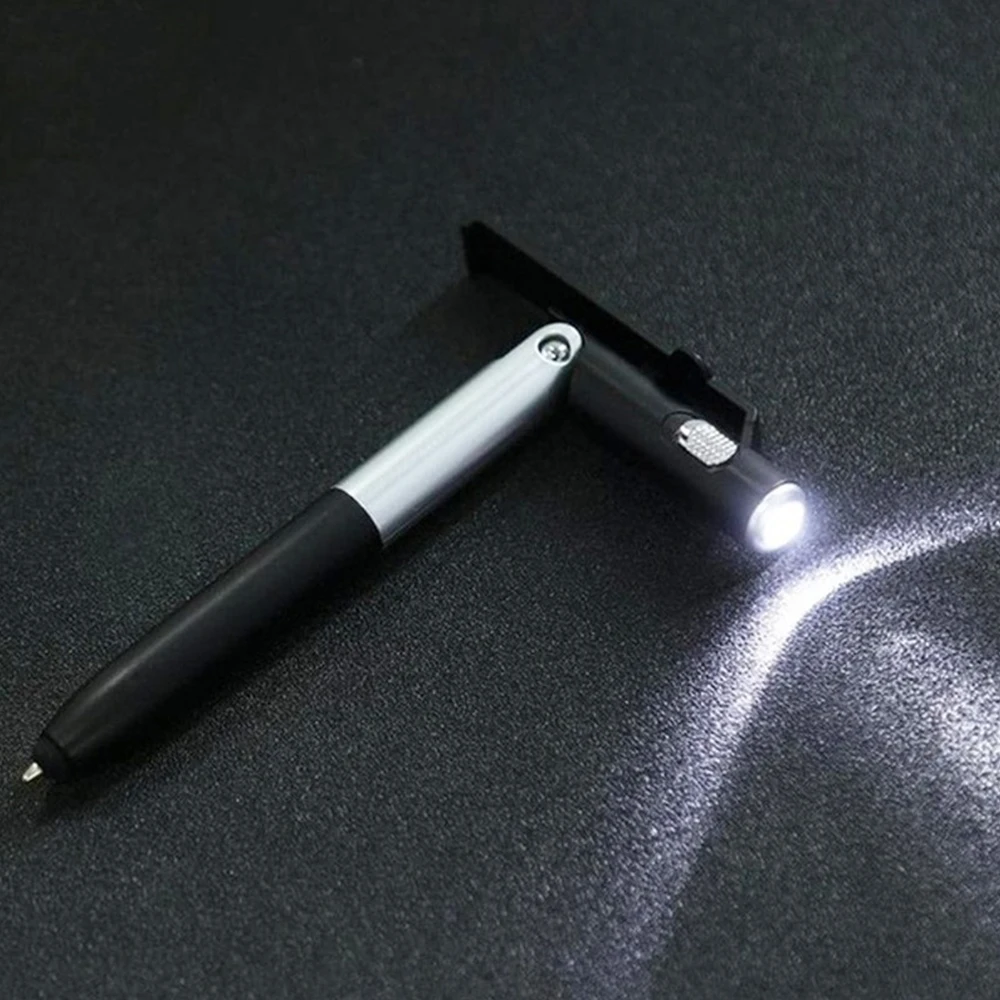 Ball Pen With LED Light Multifunction Folding Stand For Phone Holder Night Reading Stationery Pen For Office School Student