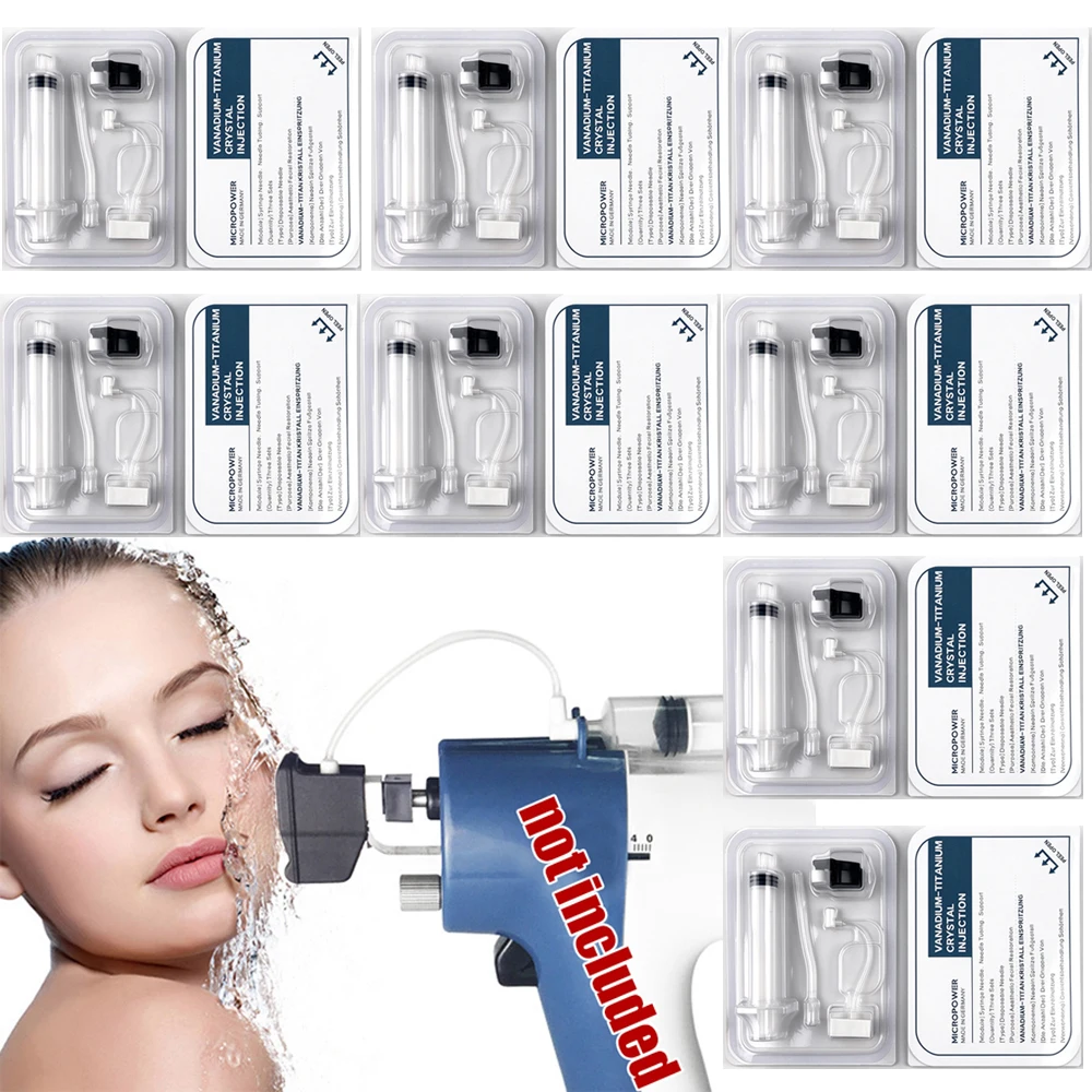 5-50PCS Nano Chip Cartridge for Micro Power Gun Vanadium Titanium Crystal Tubing Disposable for Face Body Skin Whitening