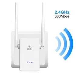 300Mbps 2.4G WiFi Extender 2*5dBi Antenna Wifi Signal Repeater 802.11b/g/n Home Roteador Wi-Fi Range Amplifier