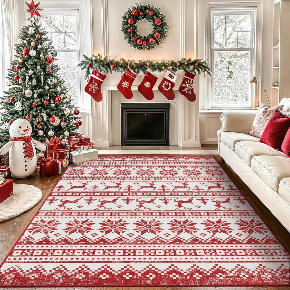 Christmas Deer Carpets for Living Room Bedroom Area Rugs Xmas Outdoor Indoor Welcome Doormat Holiday Christmas Home Decor Carpet - view 3