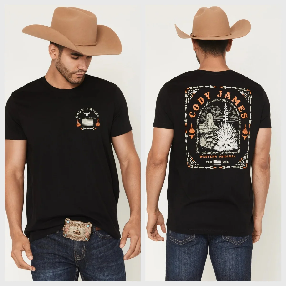 Cody James Men's Agave Desert Short Sleeve Graphic T-Shirt High-end Luxury Unisex Style Both of Men and Women