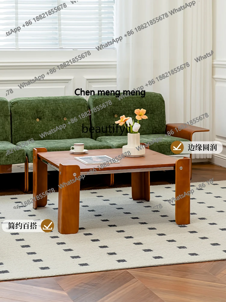 Retro light luxury coffee table designer household sofa tea table  small apartment balcony corner table H
