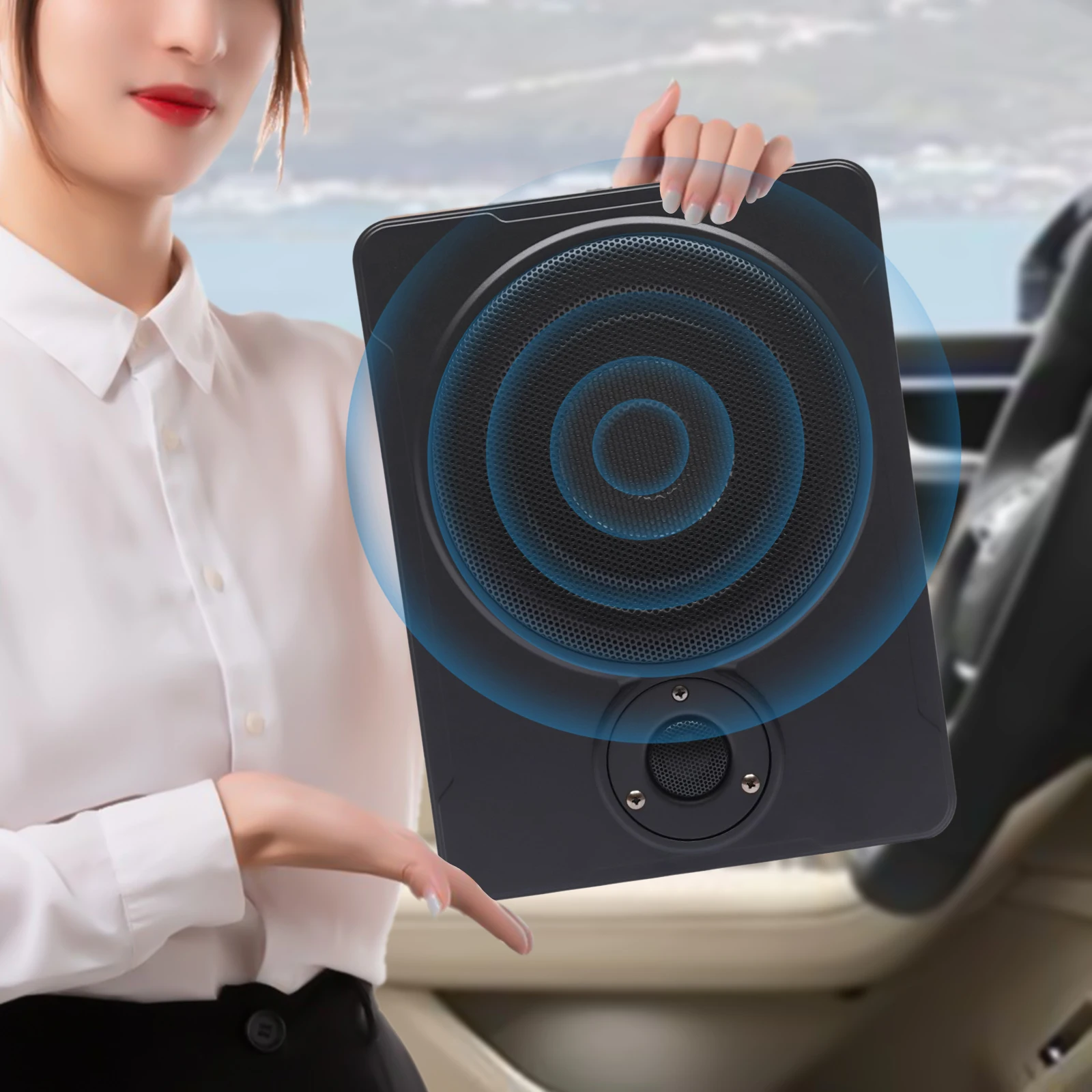 

8 Inch Subwoofer 600W Enclosed Active Underseat Car Audio Subwoofer with Built in Amp for Cars, Trucks