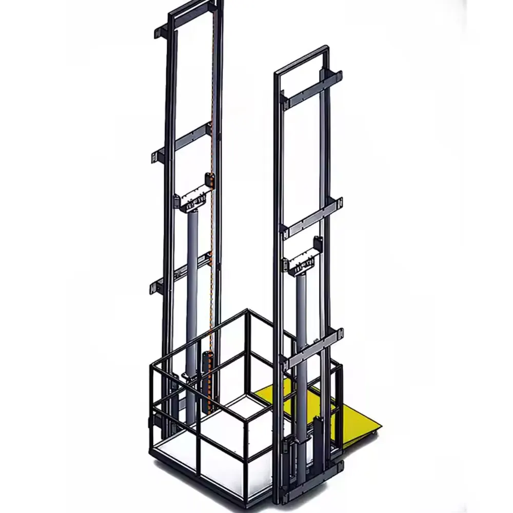 Hydraulic Freight Elevator Hydraulic Lifting Platform Large Tonnage Freight Hoist Guide Rail Lifting Descend Platform