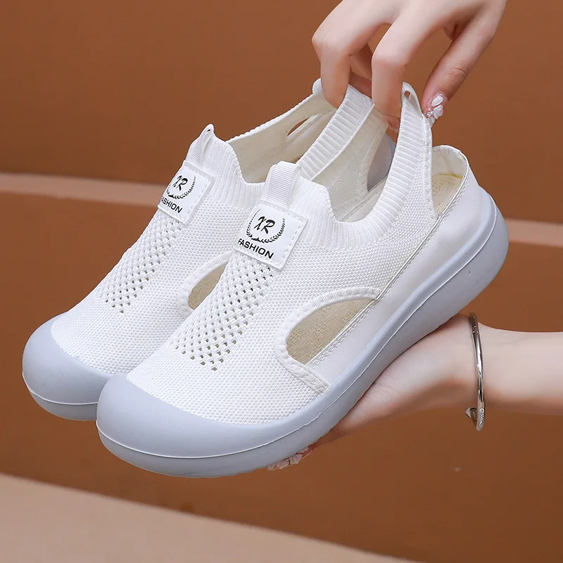

Women Summer Shoes 2025 New Mesh Fish Platform Sandals Women's Open Toe Wedge Sandals Ladies Light Casual Shoes Zapatillas Muje