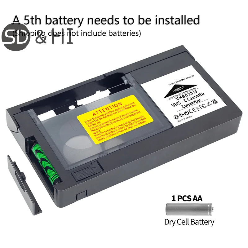 For VHS-C SVHS Camcorders Motorized VHS Cassette Adapter Not For 8mm/MiniDV/Hi8 VHS-C Cassette Adapter