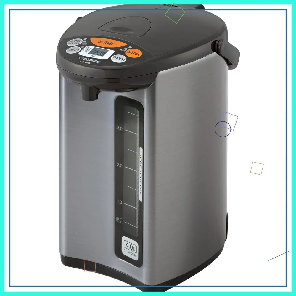 

Электрический чайник-термос 4 л, серебристый, объем 135 унций, быстрый нагрев для домашнего использования