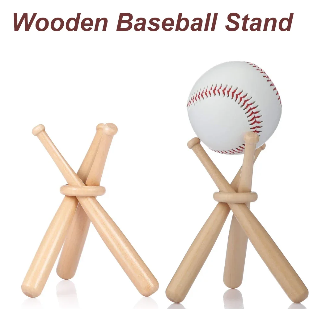 

Wooden Baseball Holder for Balls Baseball Bat Display Stand Sports Ball Storage Tabletop Creative Rack For Kids and Sports Lover