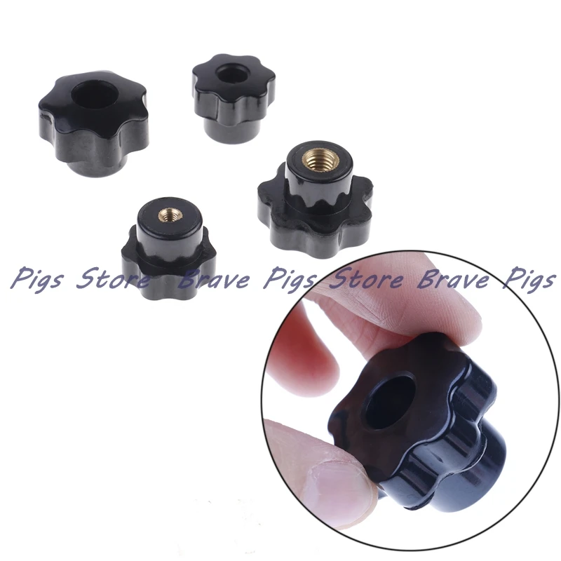 1PC M4/M5/M6/M8 Male Thread Star Shaped Head Clamping Nuts Knob For Industry Equipment Plastic Carbon Steel Galvanization