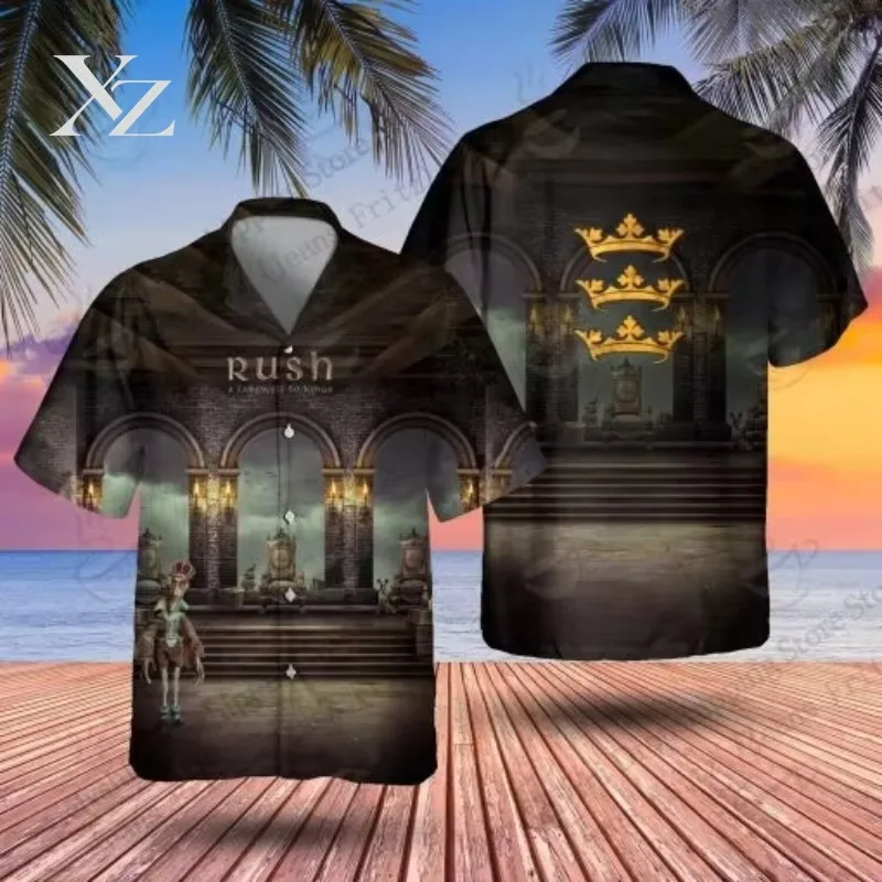 Rock Band Rush Album 3d Print Shirts Men Women Fashion Rush Hawaiian Shirt Short Sleeve Casual Beach Lapel Shirt Unisex Blouse