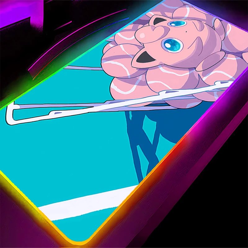 

Rubber RGB Mouse Pad Professional E-sports gamers xxl Gaming Pokemon Jigglypuff 90x40cm keyboard Backlight LED desk mat mousepad