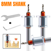 1PC 8mm Shank HSS Countersink Drill Bit Woodworking Router Bit Set Milling Cutter Adjustable Screw Drill Bit Machinery Tools