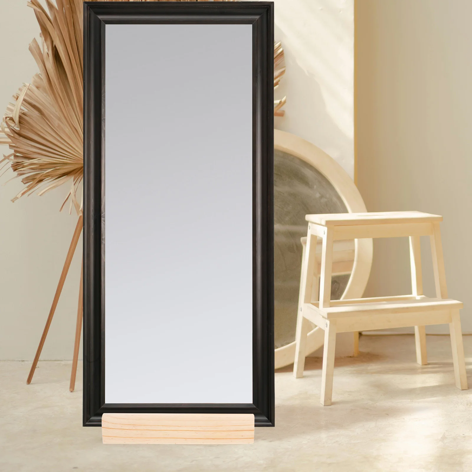 

Wooden Floor Mirror Stand Base Wear-Resistant Support Holder for Full Length Mirror Painting Frame Display Artwork Holder