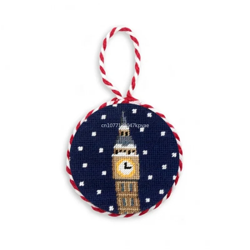 Snowy Big Ben Needlepoint Ornament, Christmas, 2023