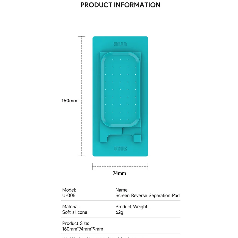 UYUE U-005 Screen Reverse Separation Pad Strong Adhesion No Damage to the Screen Reverse Seporition Silicone Pad