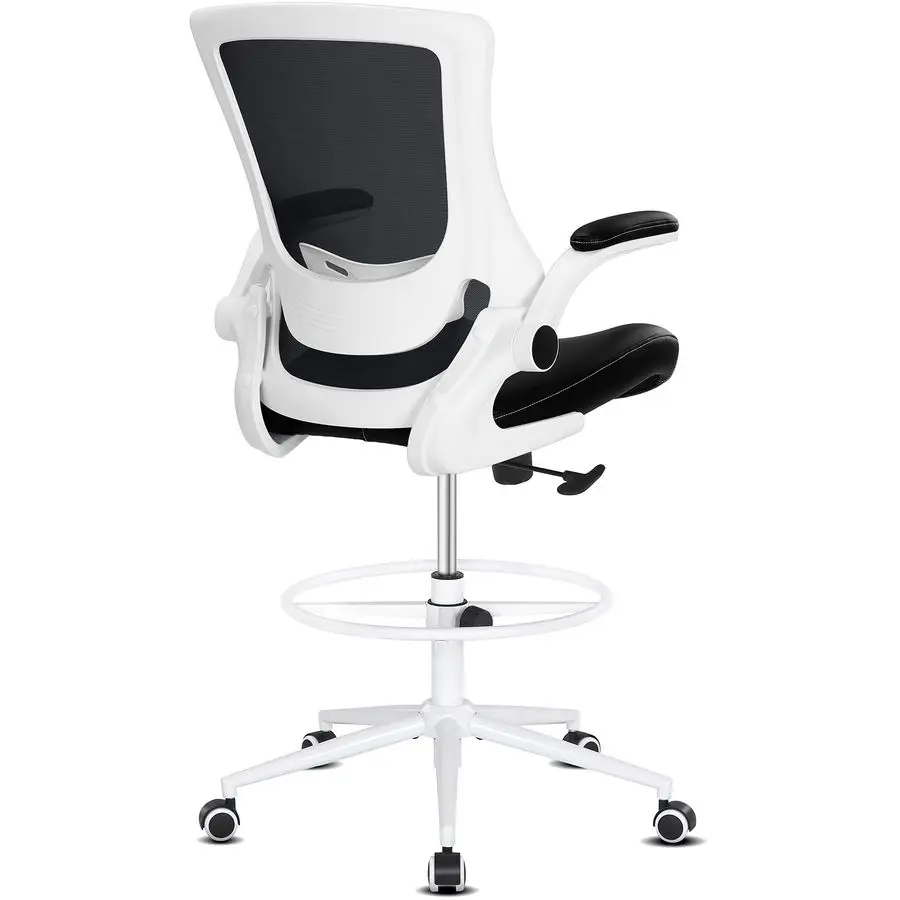 

Drafting Chair, Tall Office Chairs for Standing Desk, High Office Chair with Adjustable Lumbar Support and Footrest Ring