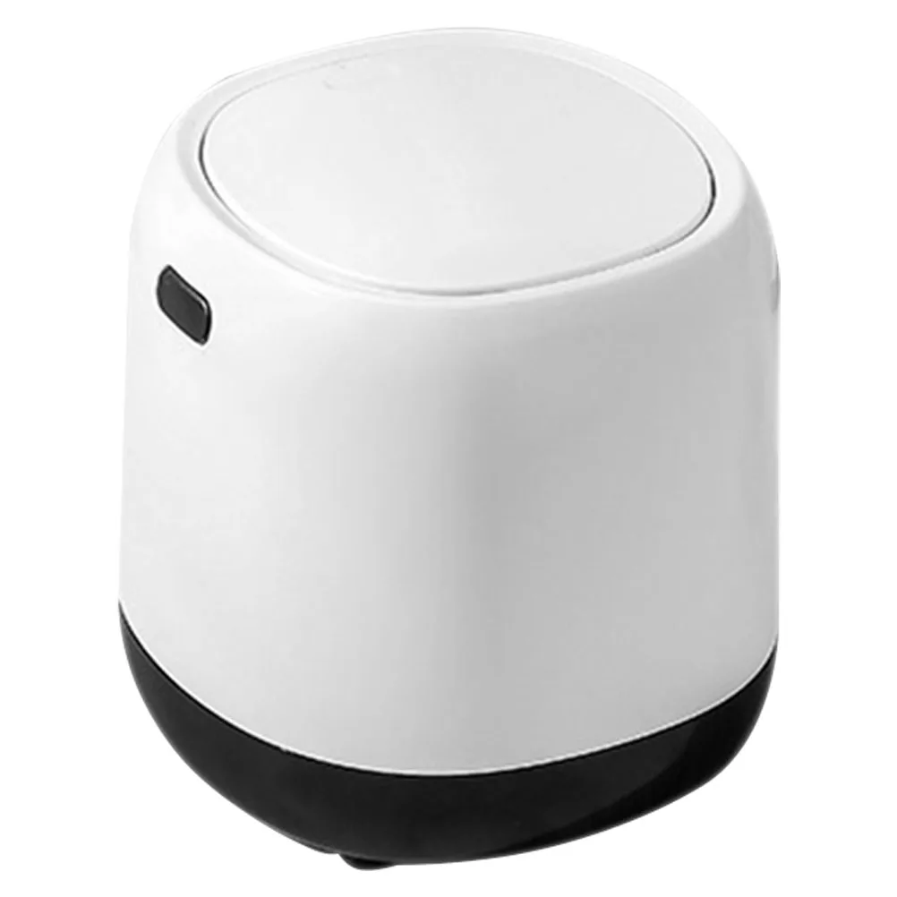 

Mini Push Trash Can White Desktop Waste Container for Office Table Kitchen Bathroom Garbage Bin Storage