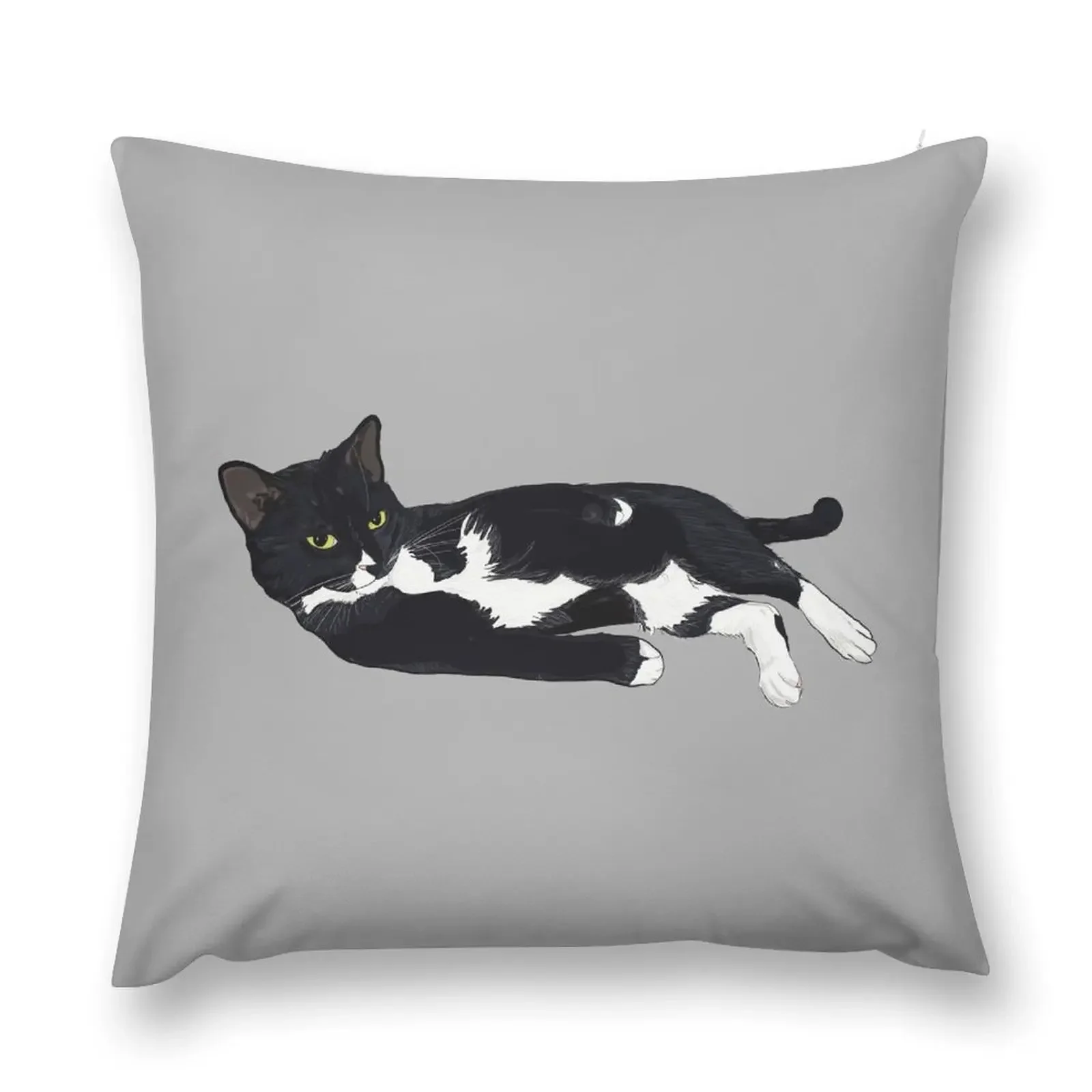 

Tuxedo Cat Lounging Throw Pillow Sofa Cushions christmas decorations 2025 pillow