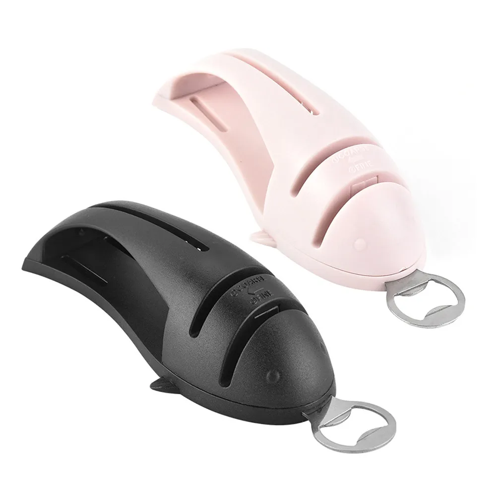 2-in- Sharpener Bottle Opener Premium Stainless Steel Multi Functional Compact Utility Tool for Daily Cooking Home Use