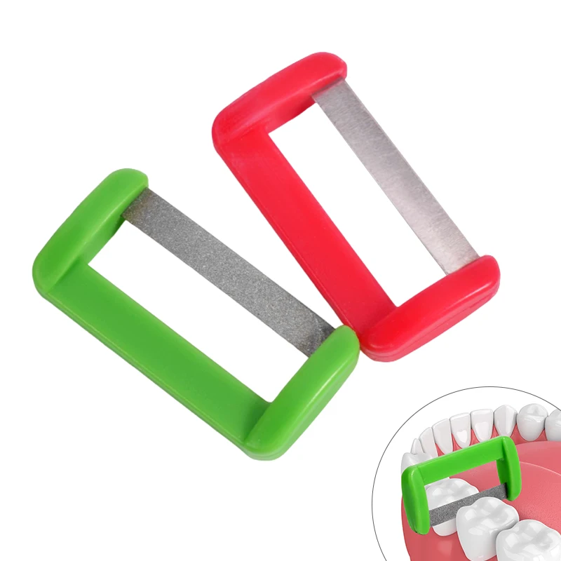 2pcs Dental Orthodontic Interproximal Enamel Reduction Automatic Strip Double Sided Sand Serrated Saw Dentistry Polishing Strips