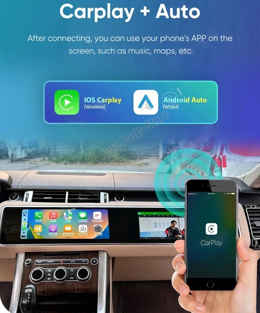

12,3-дюймовый экран Bing, автомобильный радиоприемник Android для Land Rover Range Rover Vogue L405 Sport L494 2013-2019, GPS-стереоприемник, головка