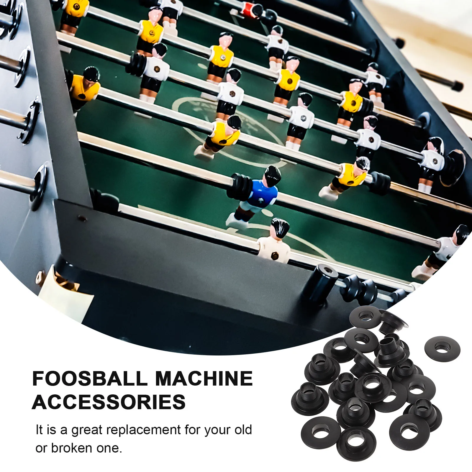 

10 set Football Table Bearing Replacement Durable Black Foosball Bushing For Table Soccer Machine Accessories Repair Upgrade