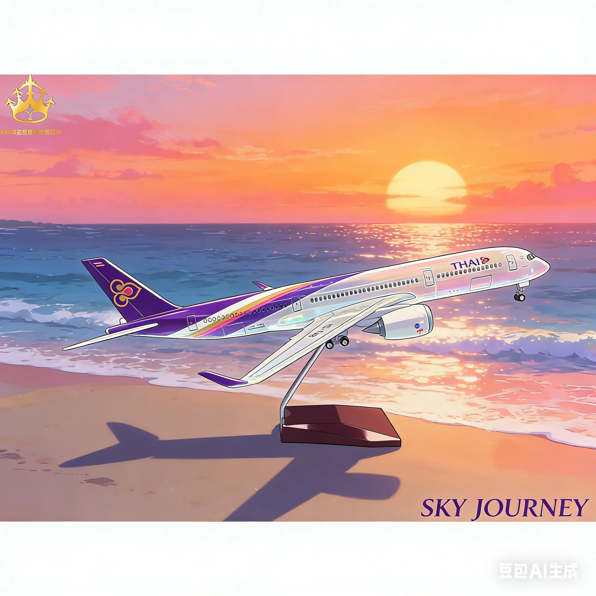 

Thai Airways Airbus A350 Airplane Model With LED Lights And Wheels Static Simulation Aircraft Decoration For Aviation Collectors